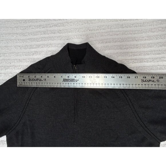 Horny Toad Mens Wool 1/4 Zip Mock Pullover Sweater Size Large Gray Lightweight - Picture 7 of 8